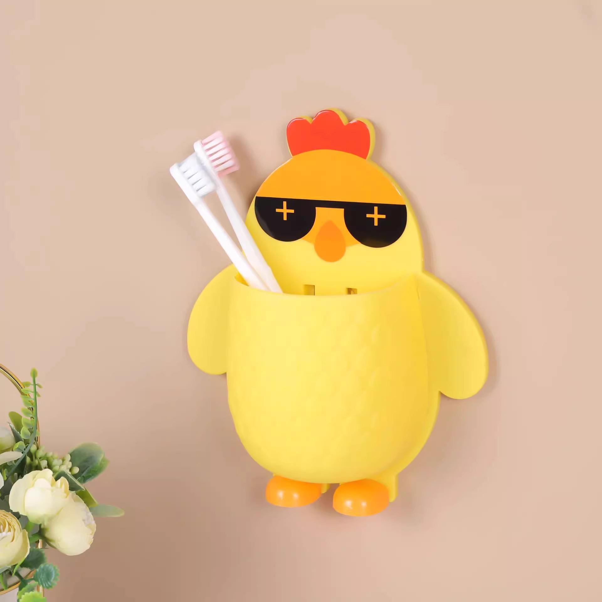

Настенный органайзер в виде мультяшного цыпленка: Макияж, Ванная комната, Хранение зубных щеток и прикроватное хранение
