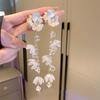 Premium pearl flower fringed earrings 2025 light luxury gentle temperament earrings niche personality earrings women
