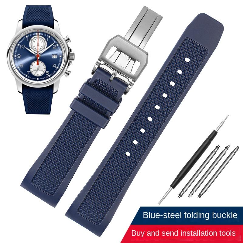 Pro IWC PORTUGIESER YACHT CLUB CHRONOGRAPH IW390502 IW390209 Řemínek k hodinkám 22mm Zakřivený Silikonový potápěčský náramek Gumový řemínek