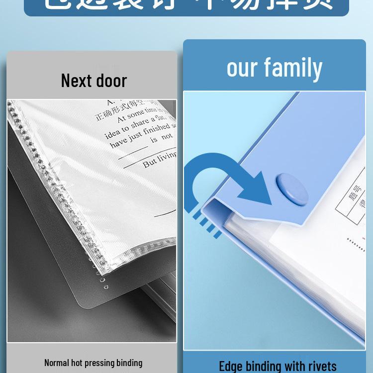 Transparent Multi-layer Test Paper Storage Bag - 60 Pages Exam Paper Folder for Primary School Students