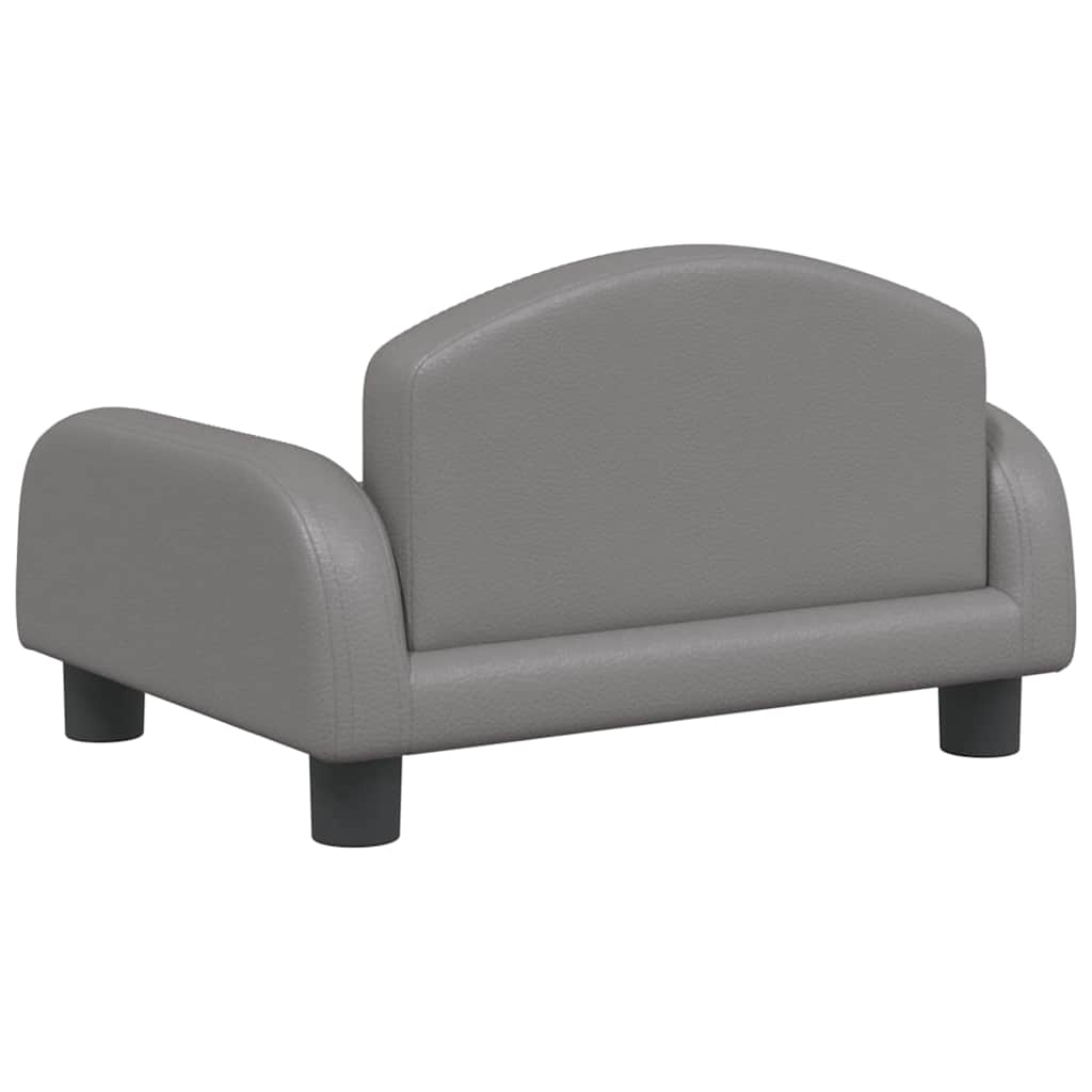 Vidaxl Sofa Dla Dzieci, Szara, 50X40X30 Cm, Sztuczna Skóra