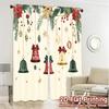 2pcs,Curtains Christmas Bells Holly Garland (3) Popular Curtains Versatile Durable Polyester Curtains Decorations Inside