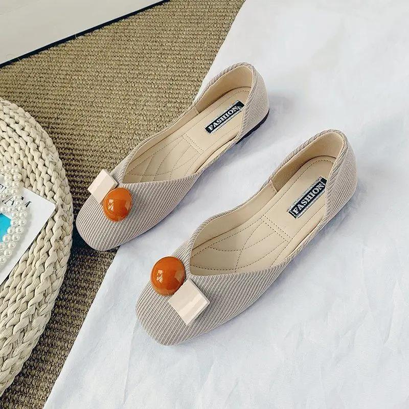 Fashion Women's Flat Shoes Slip-on Office Pink Square Toe Comfortable and Elegant Young Social Casual Wholesale Stylish Ladies Footwear