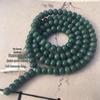 Natural Green Bodhi Root Bracelet - 108 Beads, Yin Skin, Weathered Emerald Green, Unisex Buddhist Design