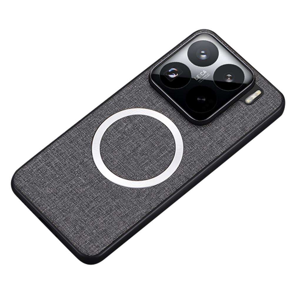 For Xiaomi 15 Pro Case Drop-Proof TPU+Cloth Back Phone Cover Compatible with MagSafe