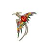 Colorful Phoenix Reborn Ashes Red Green Crystal Rhinestone Enamel Brooch Pins Party Wedding Girl Gifts