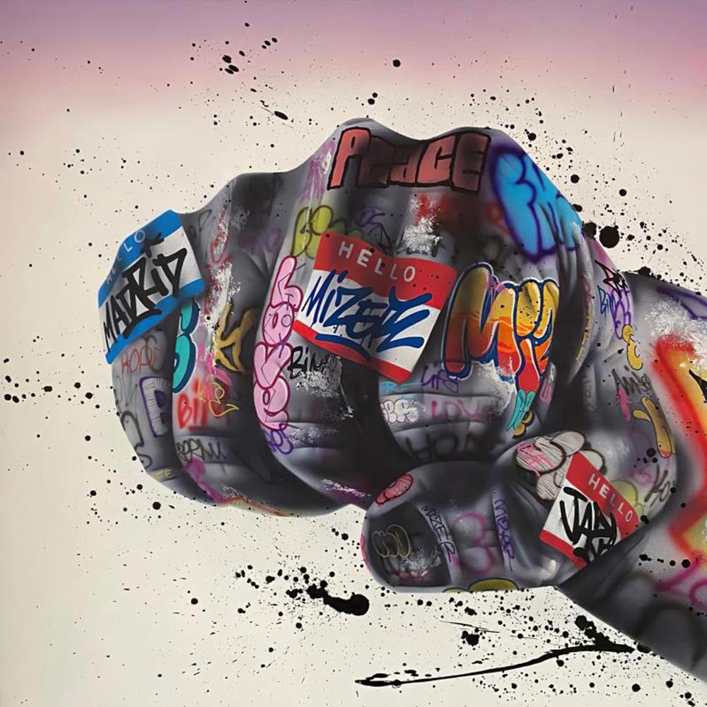 Gatugraffiti Populär abstrakt konst Väggaffisch Basketskor Kyssande Heminredning Dukmålning Väggmålning Bildtryck Konstverk