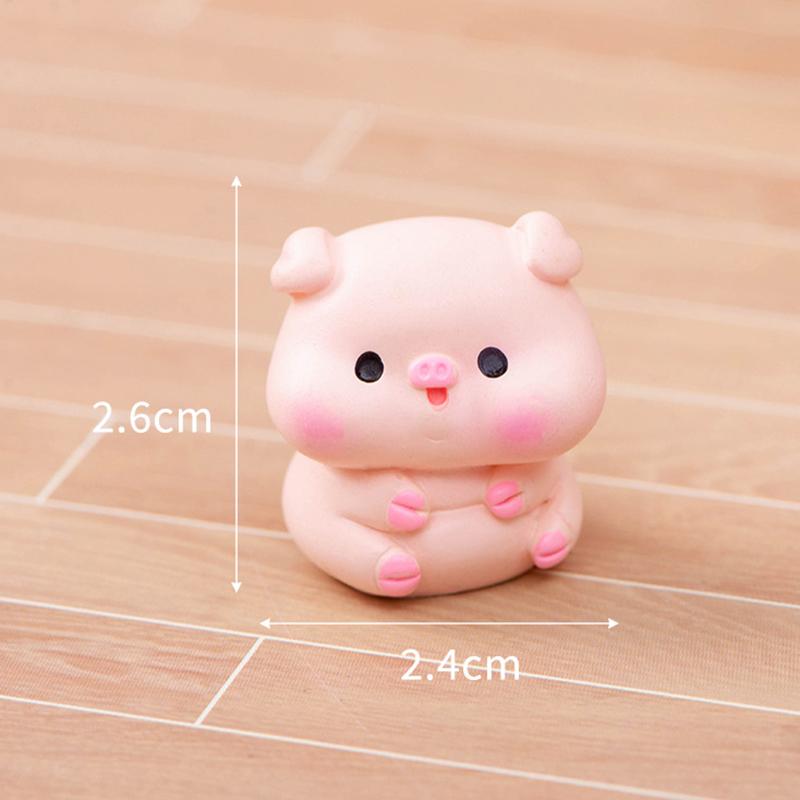 Cute Gourmet Pig Ornament Cartoon Piggy Figurine Car Desktop Decoration Micro Landscape Dollhouse Miniature Toy