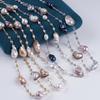 Fashion Luxury Women Jewelry Long Sweater Chain  Natural Baroque Shape Freshwater Peal Necklace