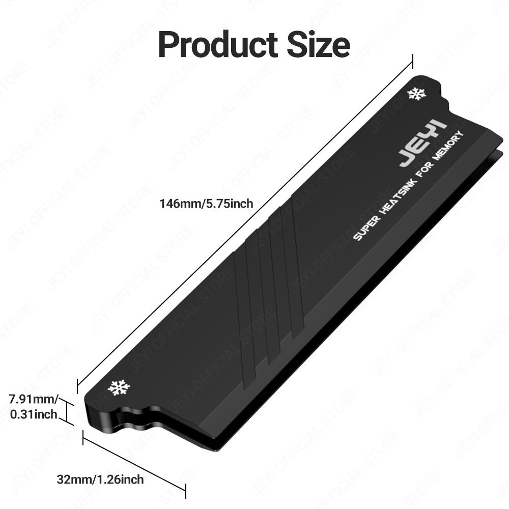JEYI RAM Heatsink Cooler with Thermal Pads - Universal DDR2 DDR3 DDR4 DDR5 Memory Cooling for PC Desktop, DIY Heat Dissipation
