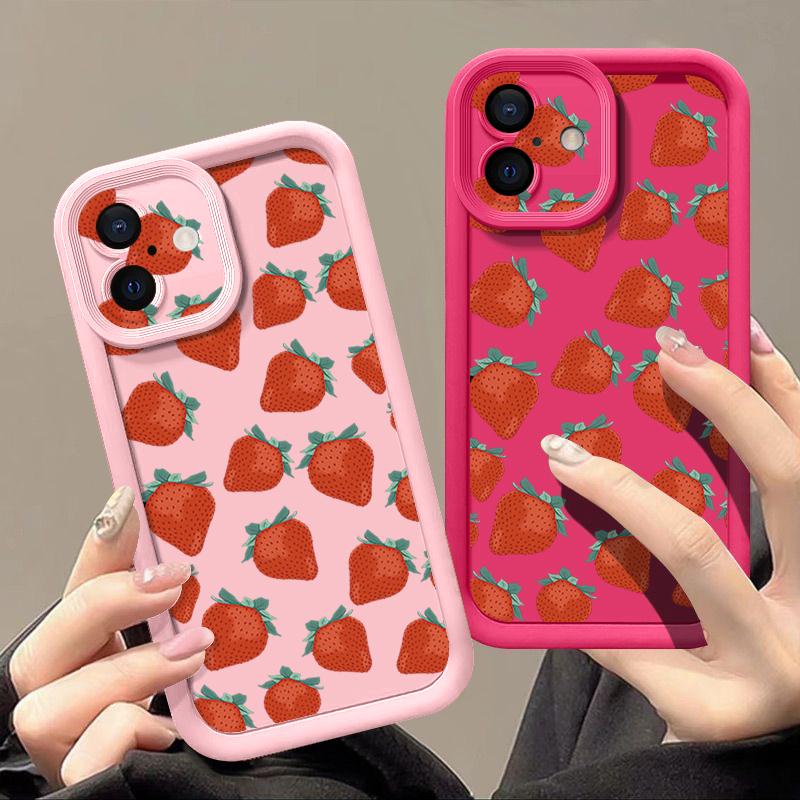 Luxury Fruits Pattern Phone Case For iPhone 16 16e 15 14 13 12 Pro Max Plus 11 Clear TPU Shockproof Cover