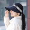Summer sun protection wide-brimmed open-top hat for women, face-shielding beach fisherman hat, UV protection sun hat
