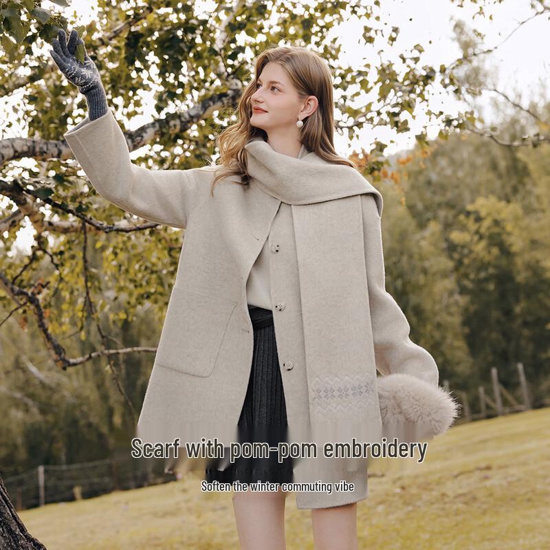 Xiangying 100% Wool Double-Sided Mid-Length Coat
