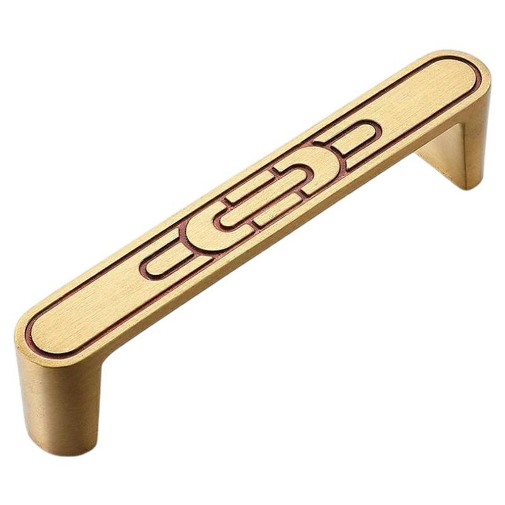 New Chinese-Style Brass Drawer Pull Handles, 96mm Hole Center for Cabinet Wardrobe Dresser Furniture A
