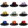 Fedora Hat For Men Women With Gradient Color Wool Felt Sun Protection Outdoor Fashion Accessory