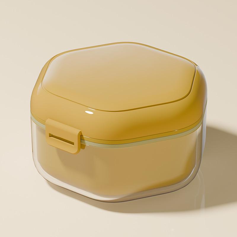 Portable Dental Retainer Box - Invisible Braces and Denture Storage & Cleaning Case