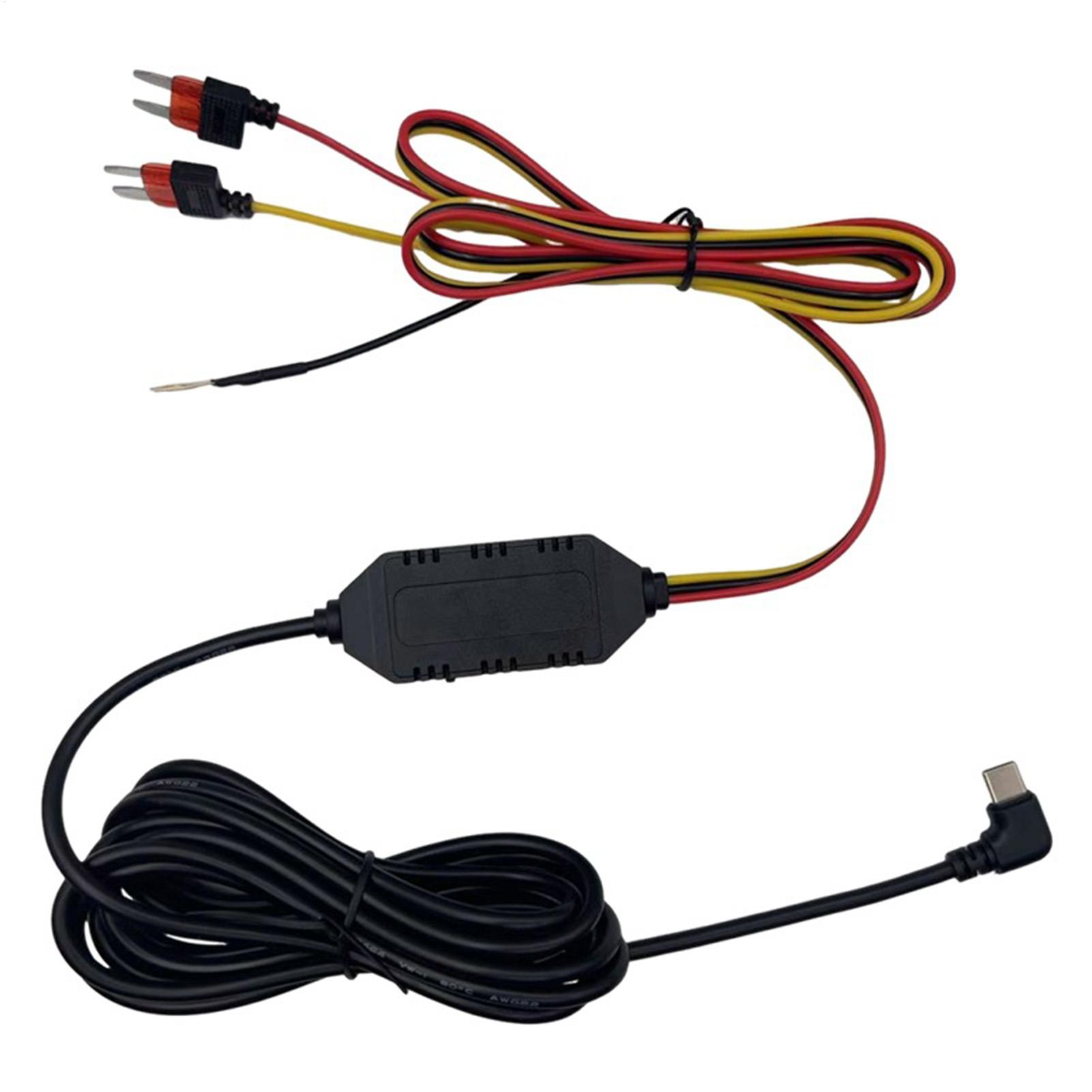 

Hardwire For Dash Cam 3-Lead Dash Cam Cord With Display Voltage Monitor Type C Hard Wire For Vehicle Safety Systems Electronics CHINA