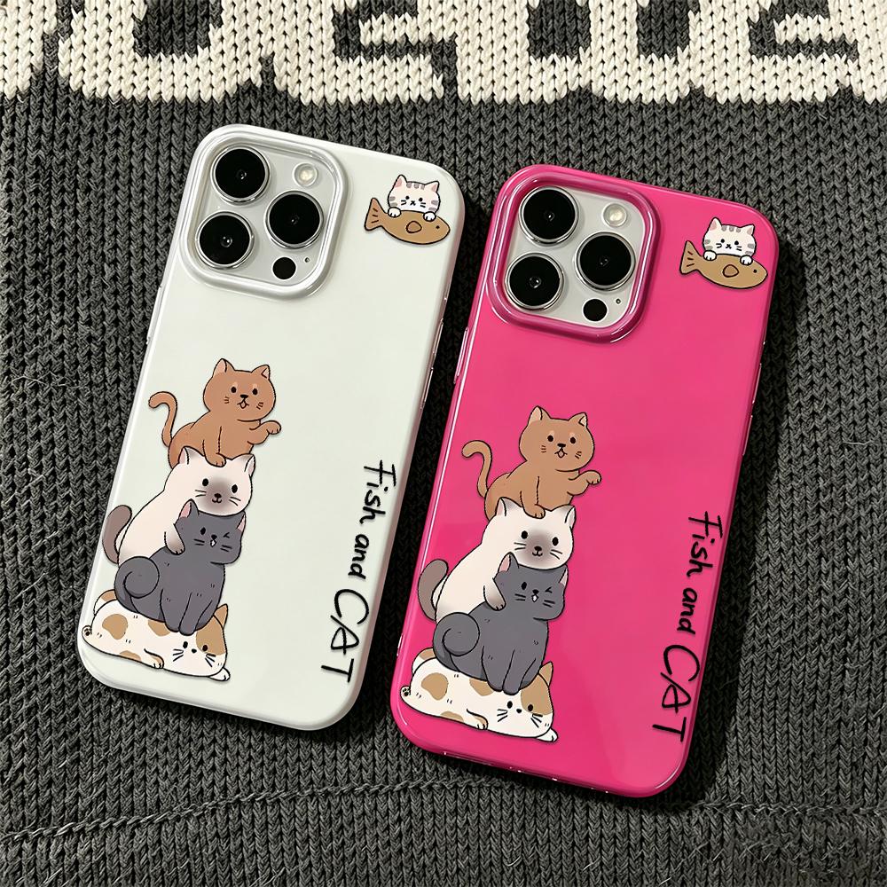 Aesthetic Anti Drop Phone Case For Iphone 13 17 Air 15 Plus 11 Pro Max 14 16 12 Lightweight Portable Stylish Cat Bumper