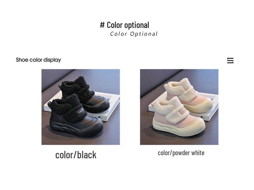 Children's White High-Top Velcro Shoes 2025 - Plus Velvet, Thick Sole