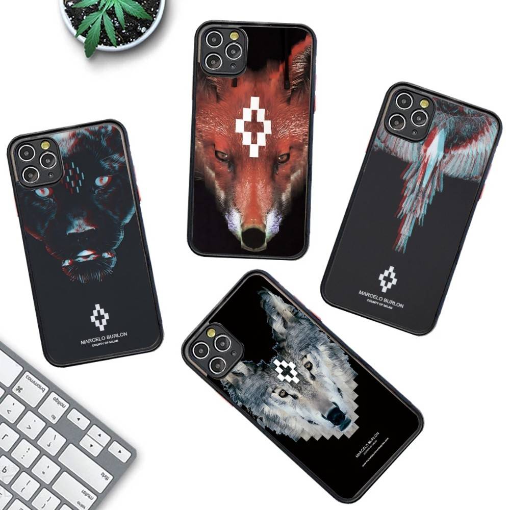 M-MARCELO B-BURLON Phone Case For IPhone 14 X XR XS 7 8 Plus 11 12 13 Pro MAX 13mini Matte Shockproof Case