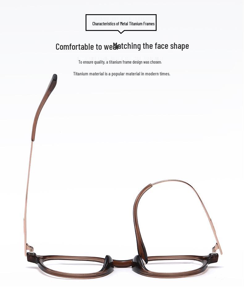 New TR Titanium Ultra-Light Korean Style Eyeglass Frame - Trendy, Versatile & Artistic Retro Design