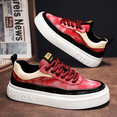 Hot Fashion Red Casual Canvas Sneakers Men Hip Hop Designer Canvas Shoes Man Breathable Vulcanized Shoes Men Skateboard Sneakers