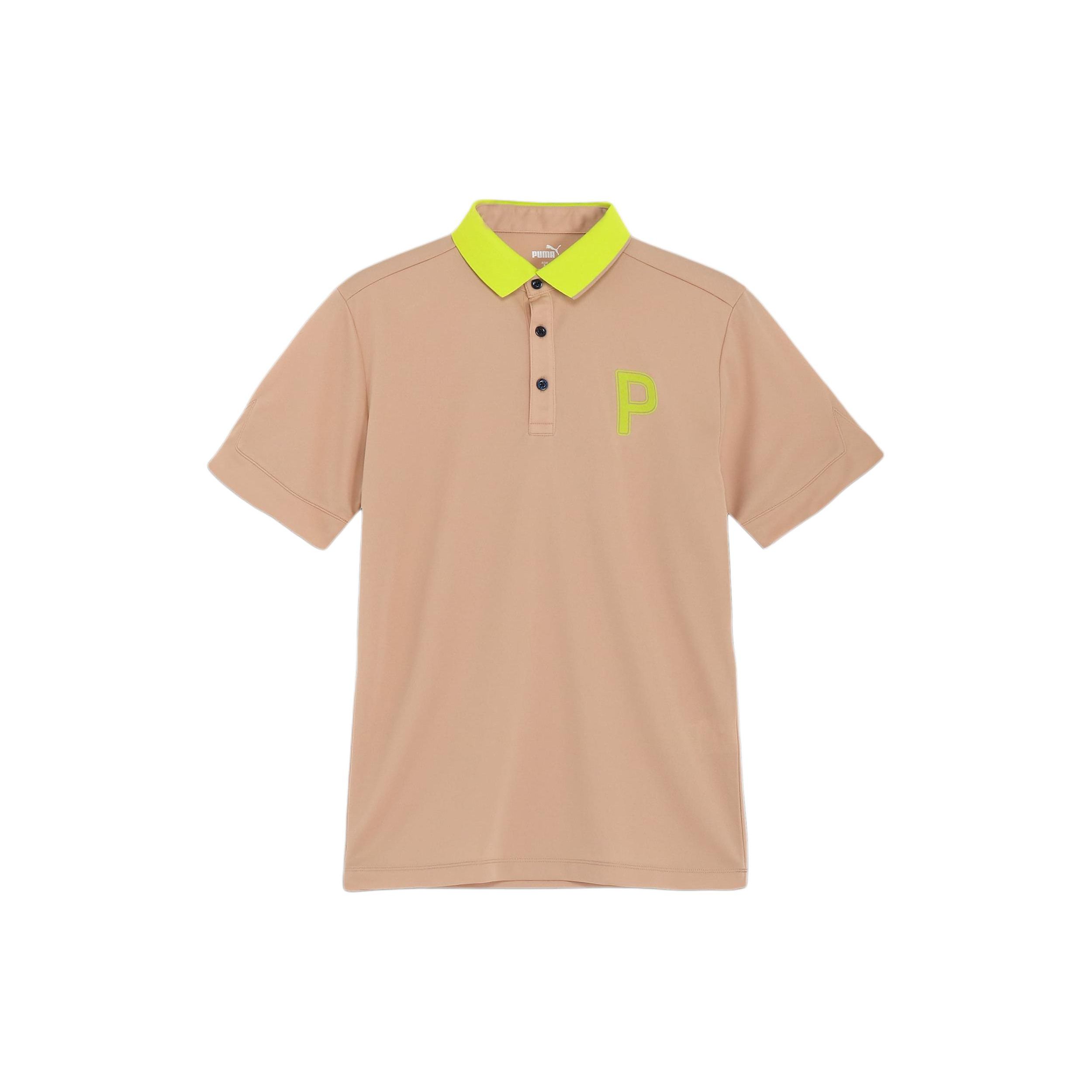 

Puma Рубашка-поло с логотипом-буквой Мужские топы Хаки 627602-03 M