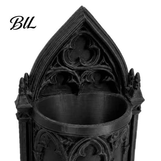 Vintage Style Desk Accessories 3D Printed Gothic Cathedral Pen Holder, Academia Church Decorative Makeup Brush Cup Castle Pencil Cup, Large