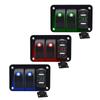 Convenient Combination CaravansPanel Switch Rockers Light Toggle LED Indicator Double USB Chargers with Fireproof Design