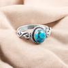 Natural Blue Copper Turquoise Gemstone 925 Sterling Silver Jewelry Handmade Ring RR-14-20