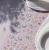 Gradient White Pink Butterfly Flower Shiny Stars Chic Spring Petal 5D Soft Adhesive Nail Art Stickers Decorations Manicure Decal