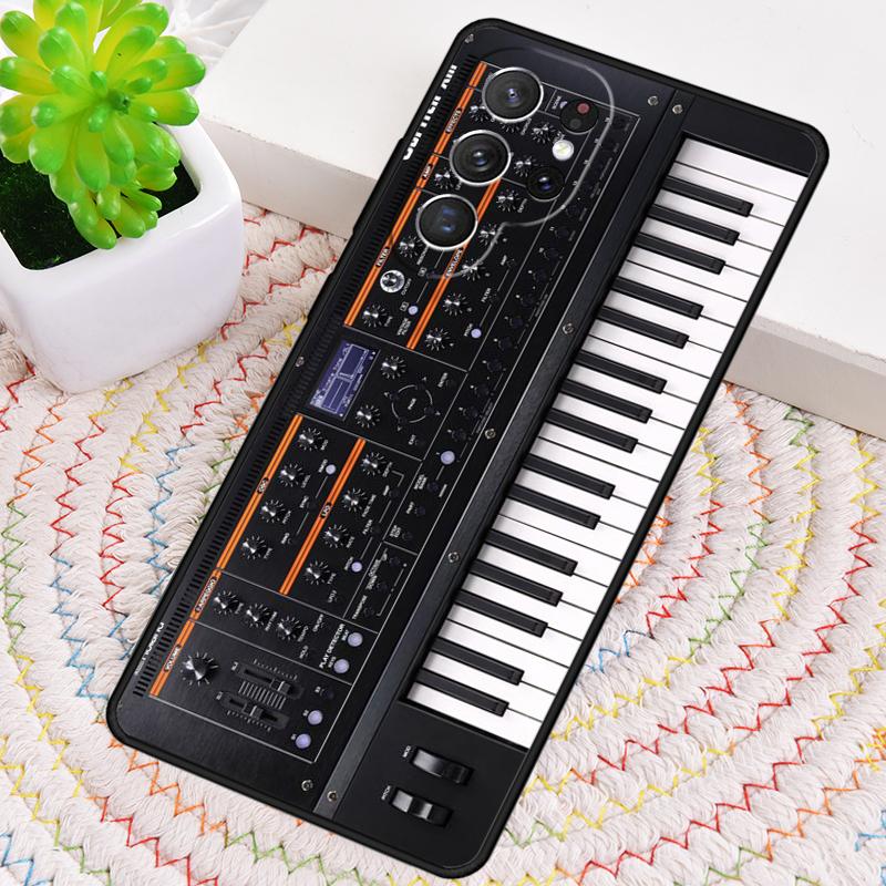 Vintage Synth Synthesizer Soft TPU Phone Case For Samsung Galaxy Note 10 Pro S26 S25 S24 S23 S22 Ultra Plus S21 FE S20 Cover