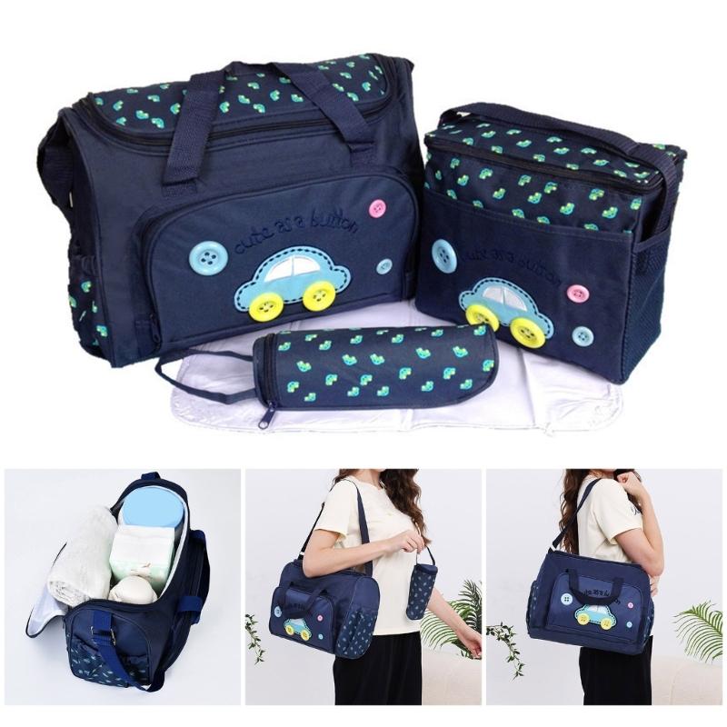 4Pcs Multifunctional Baby Changing Bag Set Spacious and Practical Baby Changing Bag Set for Modern Parenting Needs