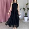 European & American Style 2025 Summer Women's French Ruffle Waist Slimming Dress