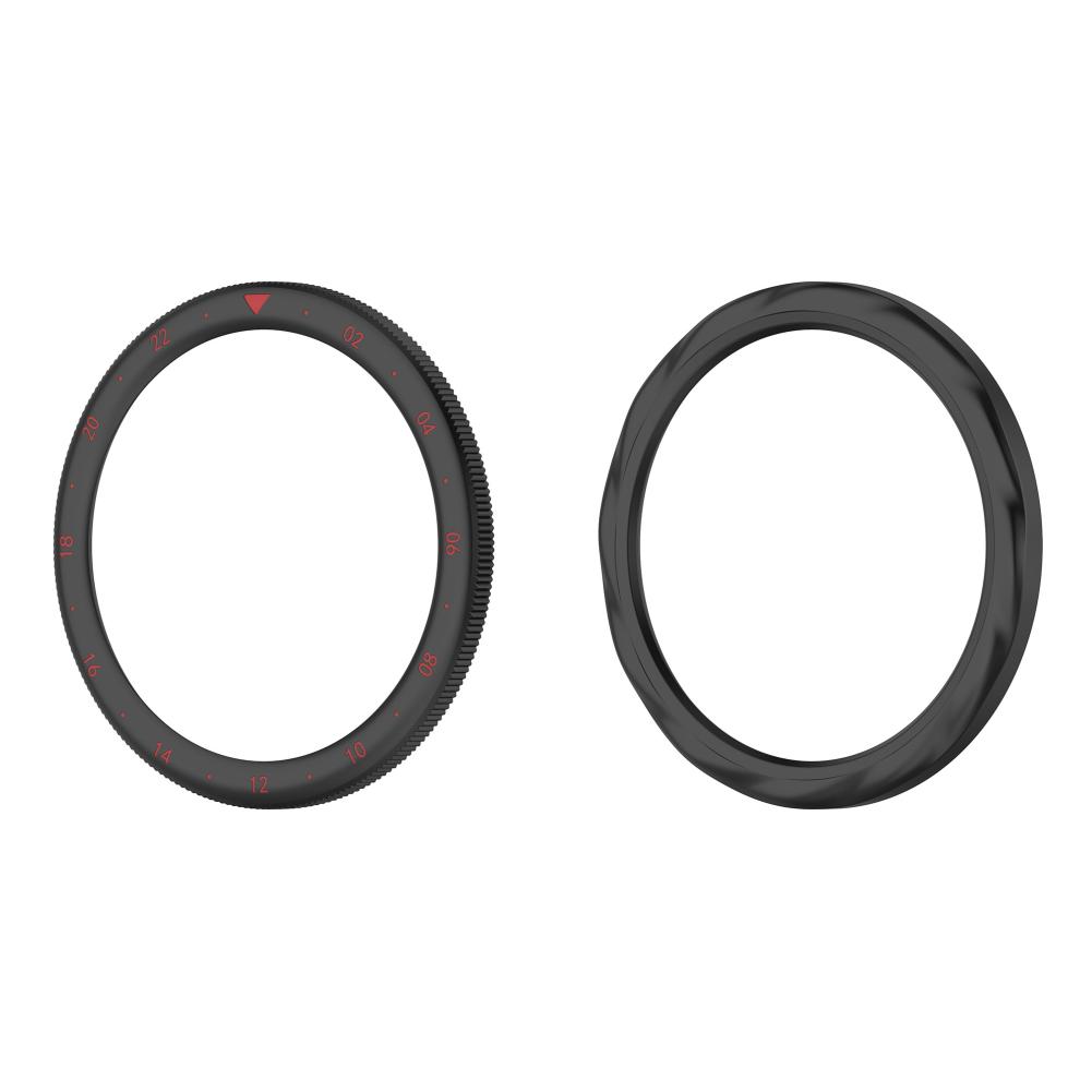 

Металлическая рамка с кольцом из закаленного стекла для Xiaomi Watch S4/S3(Черный и красный)