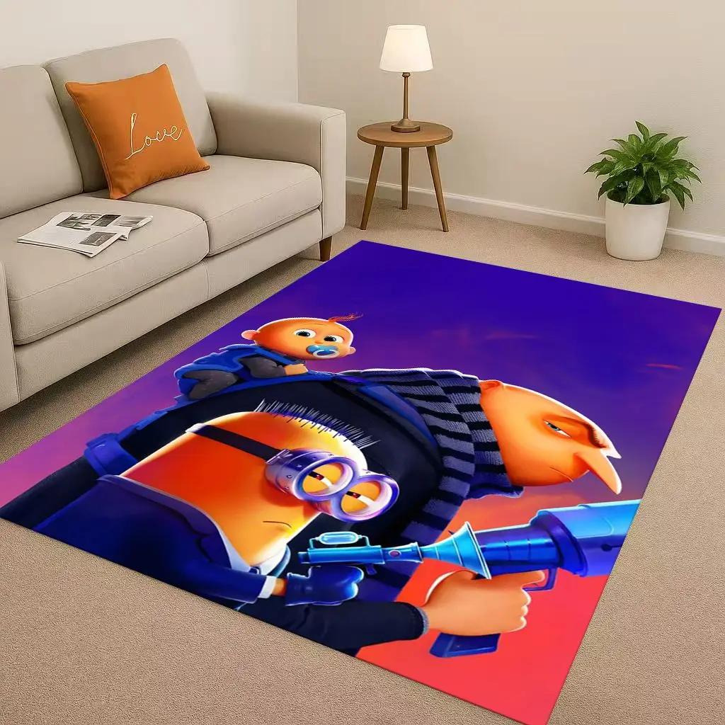3D Cute Minions Cartoon Christmas Gift Living Room Non-Slip Area Rug Carpet for Bedroom Playroom Sofa,Home Decor Doormat
