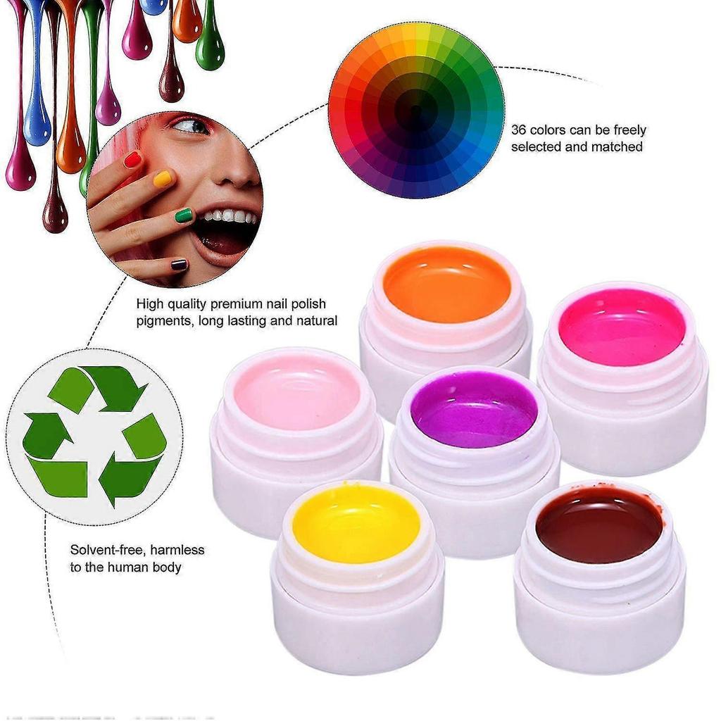36 Kleuren UV Gel Nagellak Set met Nagelkwast Professionele Manicure Kit