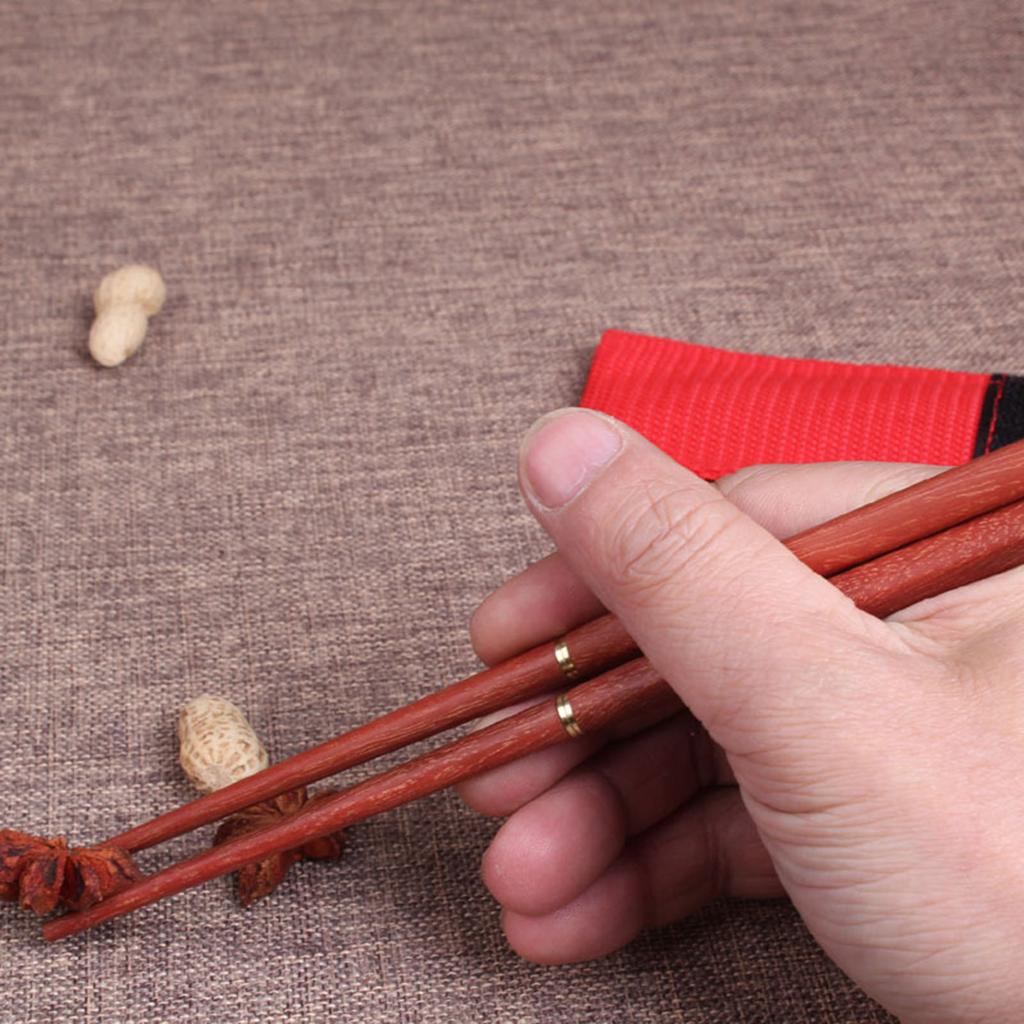 1 Pair Retractable Camping Natural Wood Collapsible Chopstick with Carry Bag Reusable Foldable Office Outdoor Chopsticks