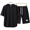 Men's High-Quality Summer Casual Short-Sleeve T-Shirt Set with Breathable Round Neck