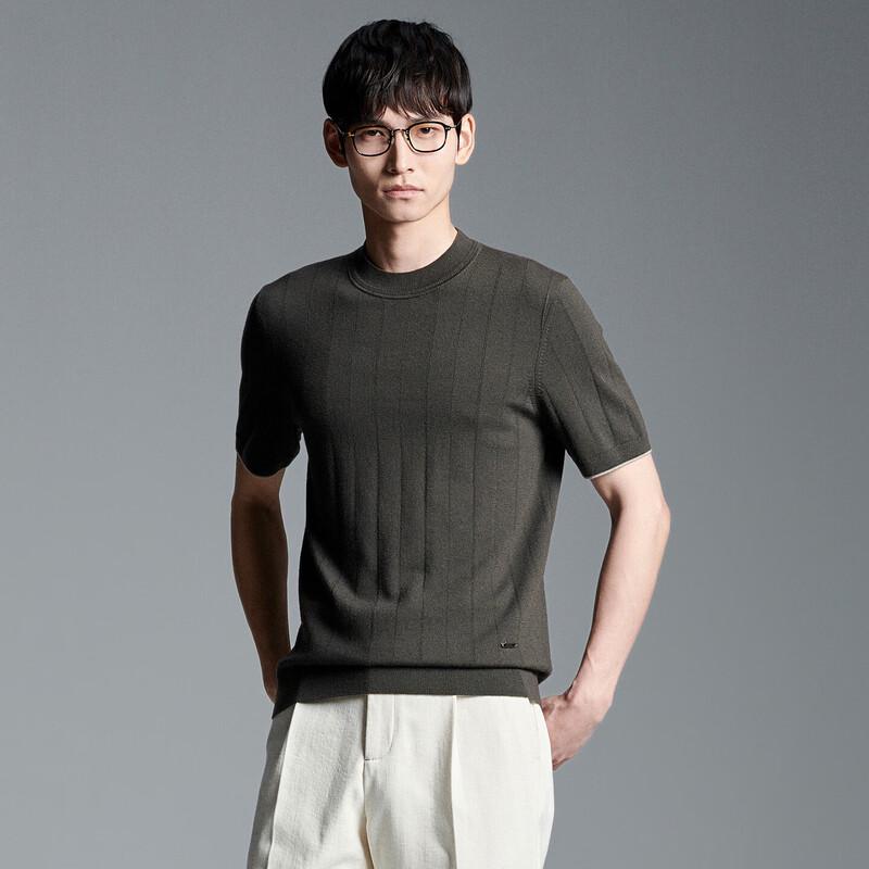 Men's Pure Wool Short-Sleeve Round Neck Sweater