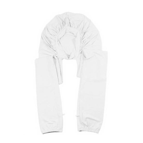 

Женская ночная шапка двойного назначения для длинных кос, защитная, дышащая, шелковая, с регулируемым ремешком, носочно-чулочная, для сна белый