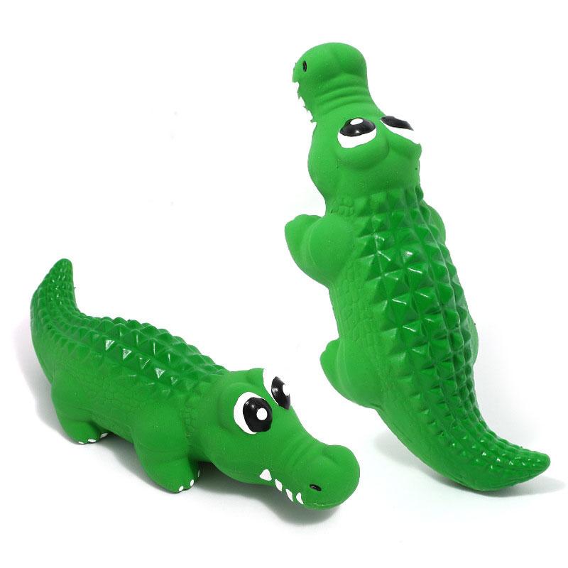 1pc Dog Chew Toy Latex Crocodile Pet Squeaky Toys For Small Medium Dogs Interactive Teeth Cleaning Dog Sounding Toy Pet Supplies