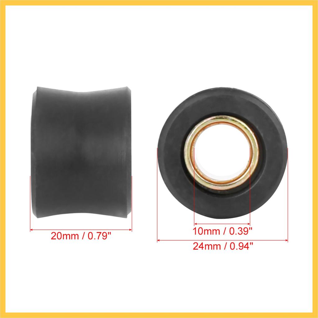 BULLSPANN Motorcycle Rear Shock Bushing Shock Absorber Bush Shock Absorber Cushion Rubber Ring 2pcs 10mm Replacement Parts Accessories Replacement