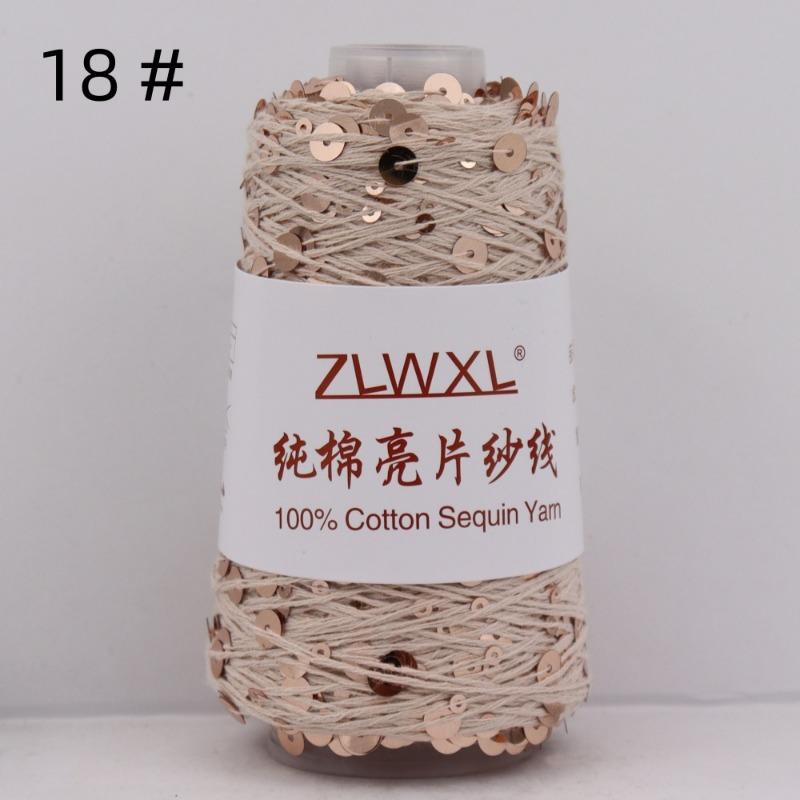 1000g /3200M 100% Cotton Yarn 6mm+3mm Special Sequin Yarn DIY Knitted Garment Accessories Rag Doll Knitting Yarn