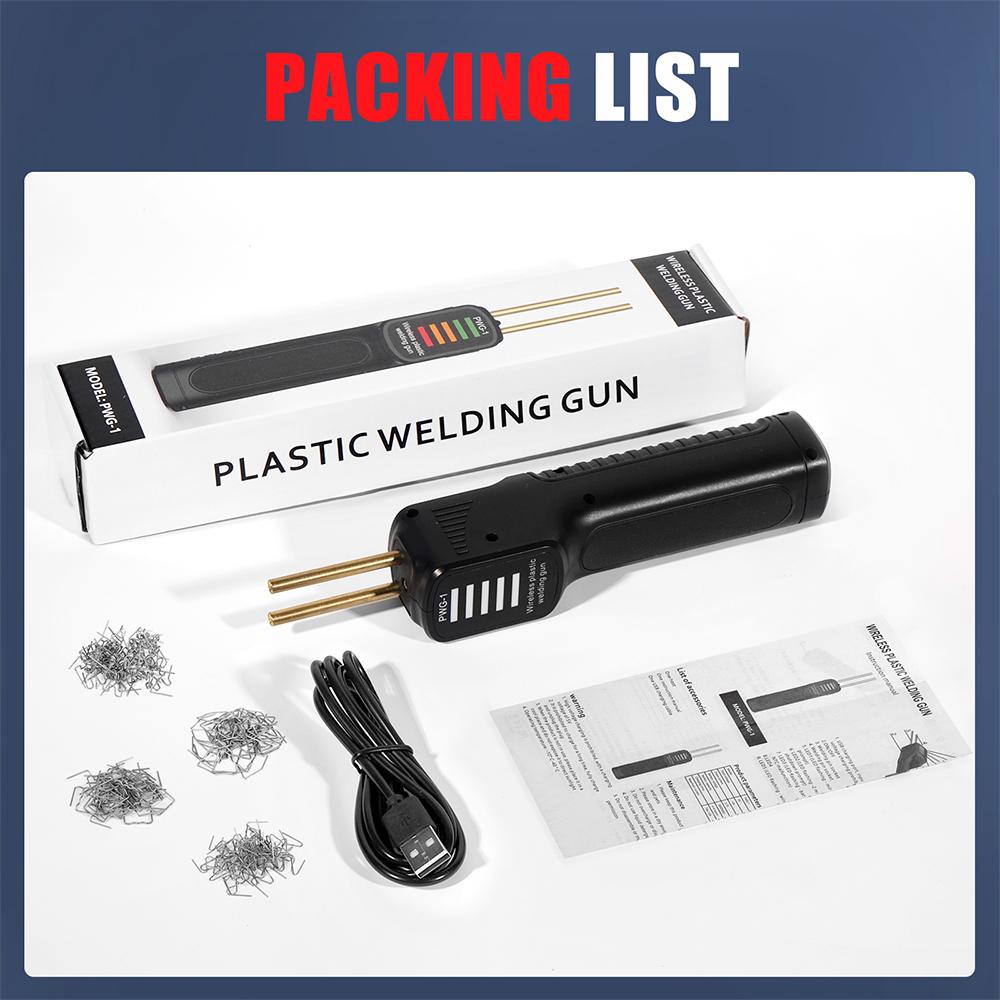 Handheld Plastic Welding Machine Wireless Rechargeable Plastic Welding Gun Hot Stapler Welder Repair Tool Kits for Car Bumper