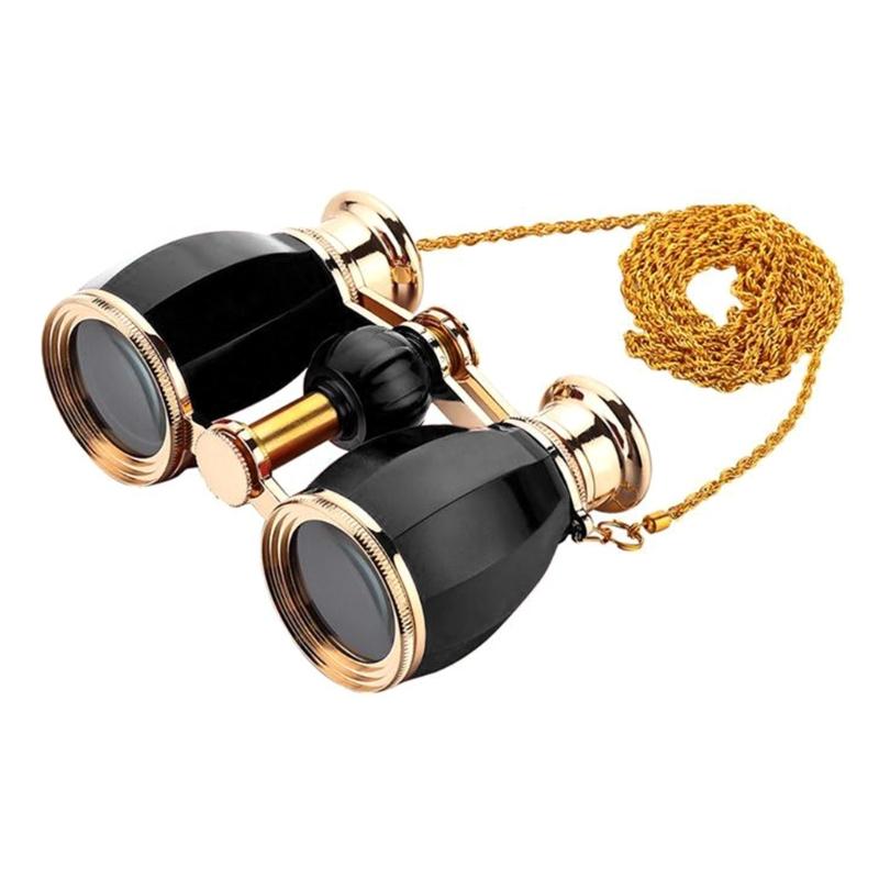 

Portable Mini Binoculars 4X30 Opera Glasses Binoculars with Chain Perfect for Theater and Music Lovers Live Performances чорний