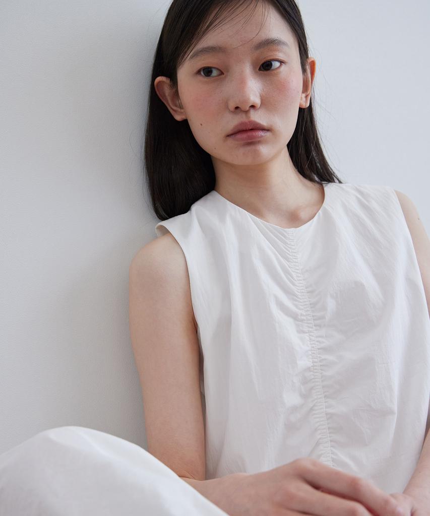 Step Around Pleated Sleeveless One-Piece_White