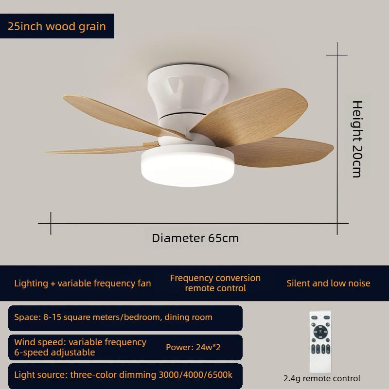 Household Bedroom Electric Ceiling Fan Light Quiet Frequency Conversion Ceiling Fan Lamp Living Room LED Lighting Fan