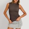 Top Corti Colorati da Donna con Scollo Tondo, Aderenti e Sexy