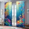 2pc     Window Drapes Underwater Blackout  Polyester Family Party Decoration Suitable for Decorations Clearance